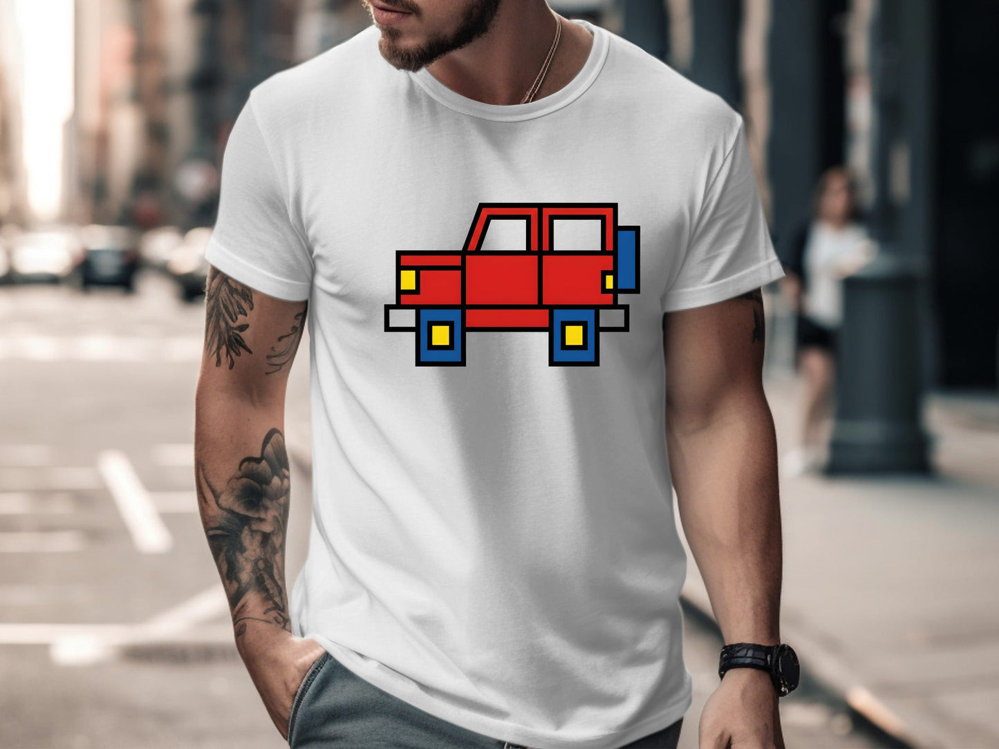 Retro 8-Bit Red Off-Road 4x4 T-Shirt