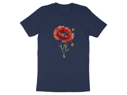 Watercolor Realism Single Red Poppy T-Shirt