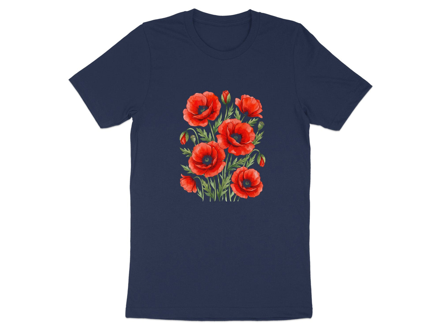 Vibrant Floral Cluster Poppy Bouquet  T-Shirt