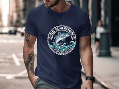Reel Great Grandpa Funny Fishing Graphic Tee