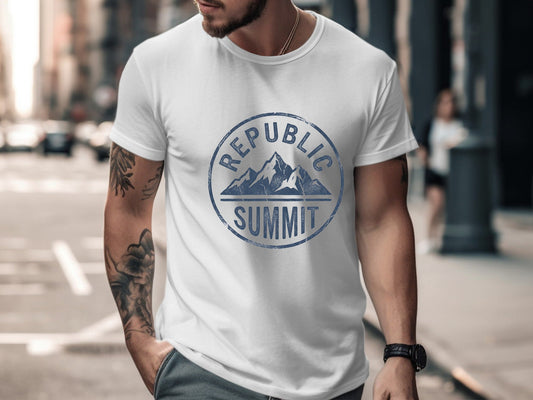 Republic Summit Vintage Distressed Mountain Stamp T-Shirt