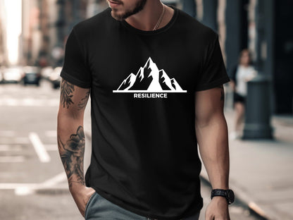 Resilience Mountain Peak Typographic Tee
