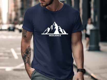 Resilience Mountain Peak Typographic Tee
