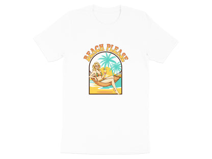 "Beach Please" Retro Summer Slogan T-Shirt