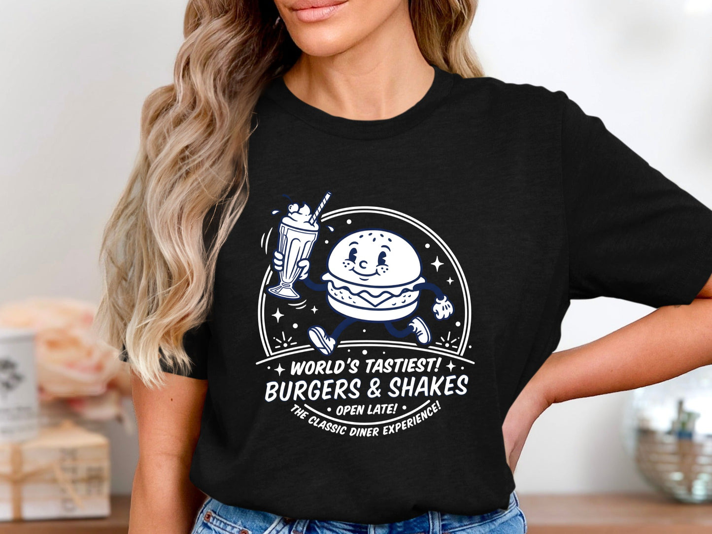 Retro Burgers & Shakes Classic Diner Men's Tee