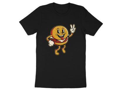 Retro Burger Mascot T-Shirt - 1950s Style Cartoon  Tee