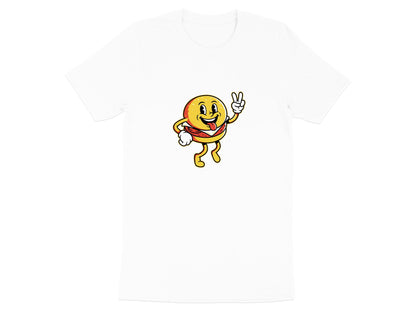 Retro Burger Mascot T-Shirt - 1950s Style Cartoon  Tee