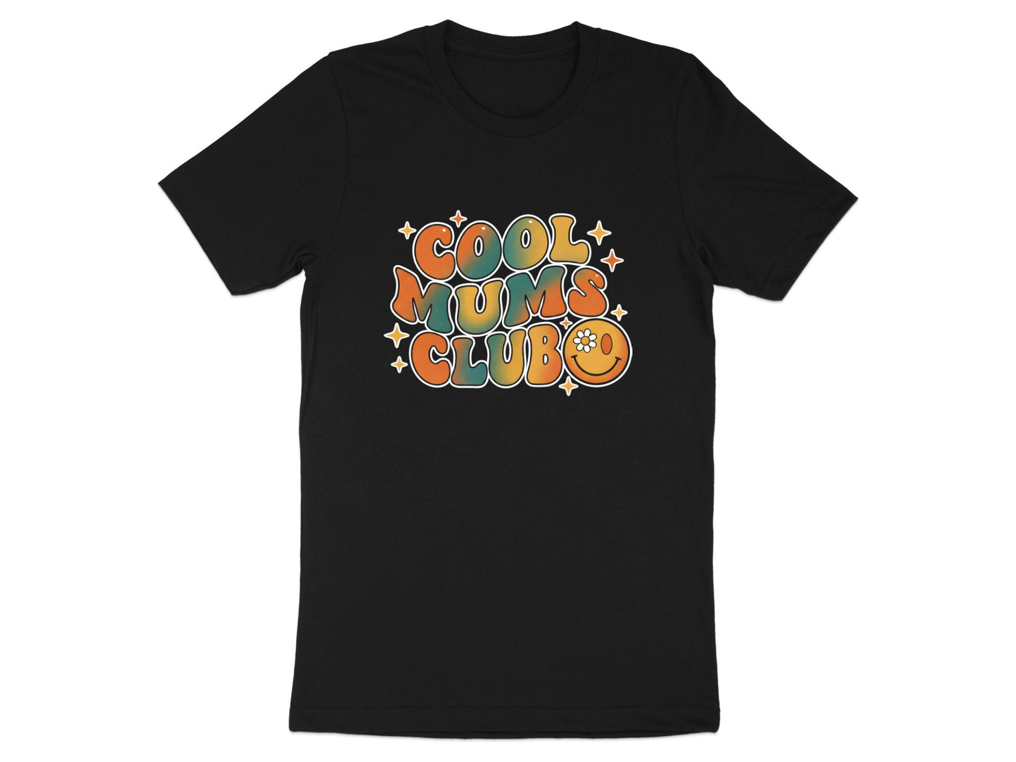 Cool Mums Club Retro Groovy Tee - 70s Smiley Face Shirt