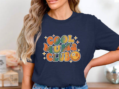 Cool Mums Club Retro Groovy Tee - 70s Smiley Face Shirt