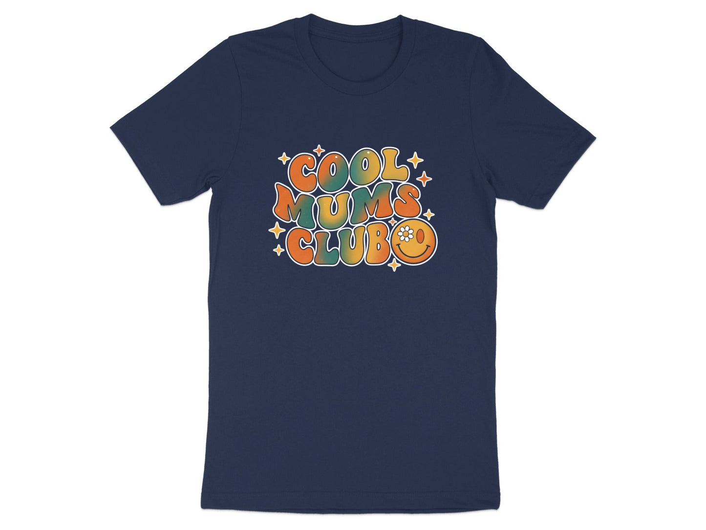 Cool Mums Club Retro Groovy Tee - 70s Smiley Face Shirt