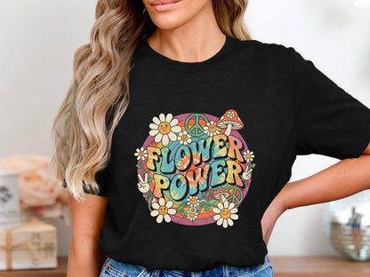 Hippie Flower Power Peace Graphic T-Shirt