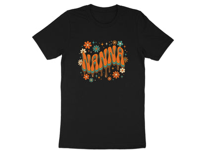 Retro Groovy Nanna Floral Tee - 70s Style Grandparent Shirt