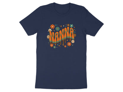 Retro Groovy Nanna Floral Tee - 70s Style Grandparent Shirt