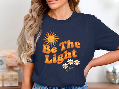 Be The Light Retro Groovy Sun Tee