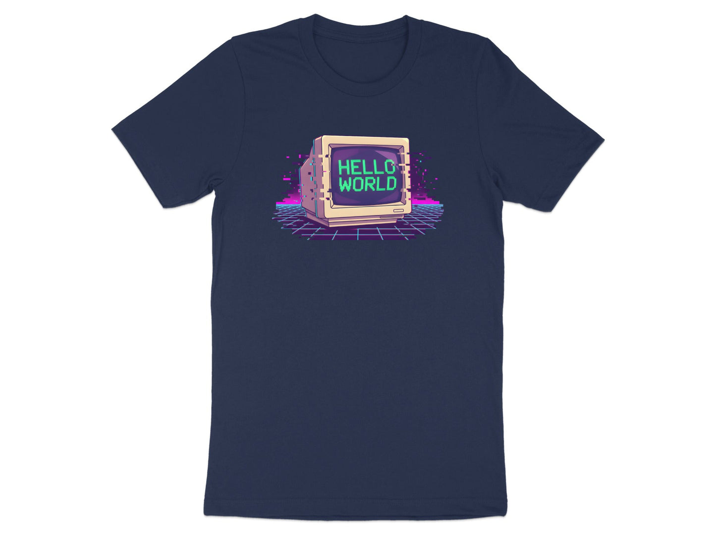 Retro 'Hello World' CRT Monitor T-Shirt - Classic Coding Tee