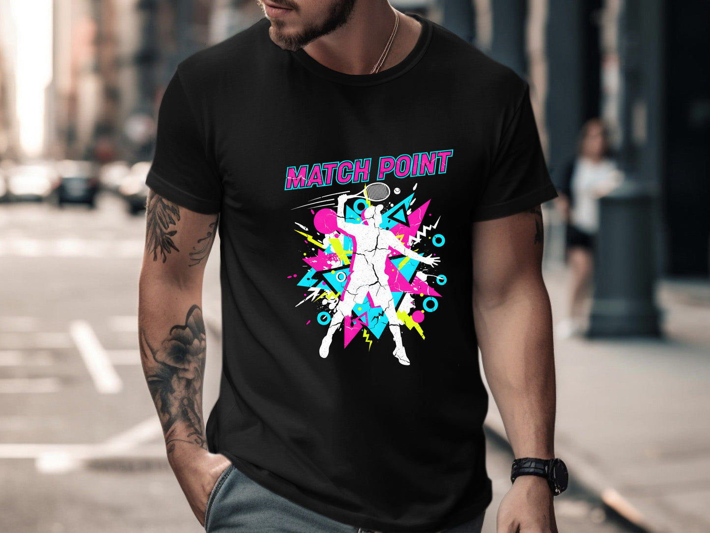 Match Point Retro 80s Tennis T-Shirt