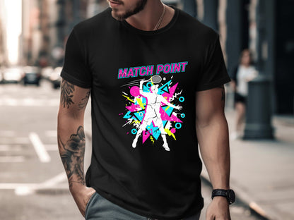 Match Point Retro 80s Tennis T-Shirt
