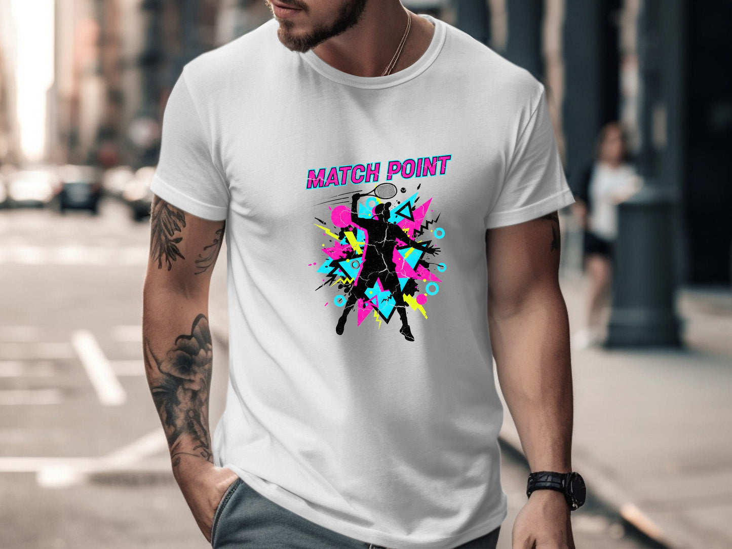 Match Point Retro 80s Tennis T-Shirt