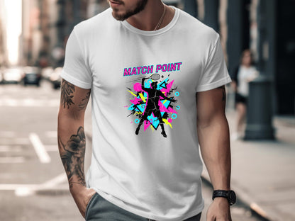 Match Point Retro 80s Tennis T-Shirt