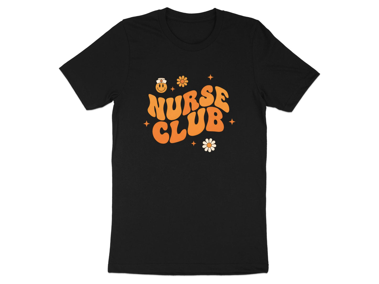 Retro Nurse Club T-Shirt - Groovy 70s Style Medical Tee