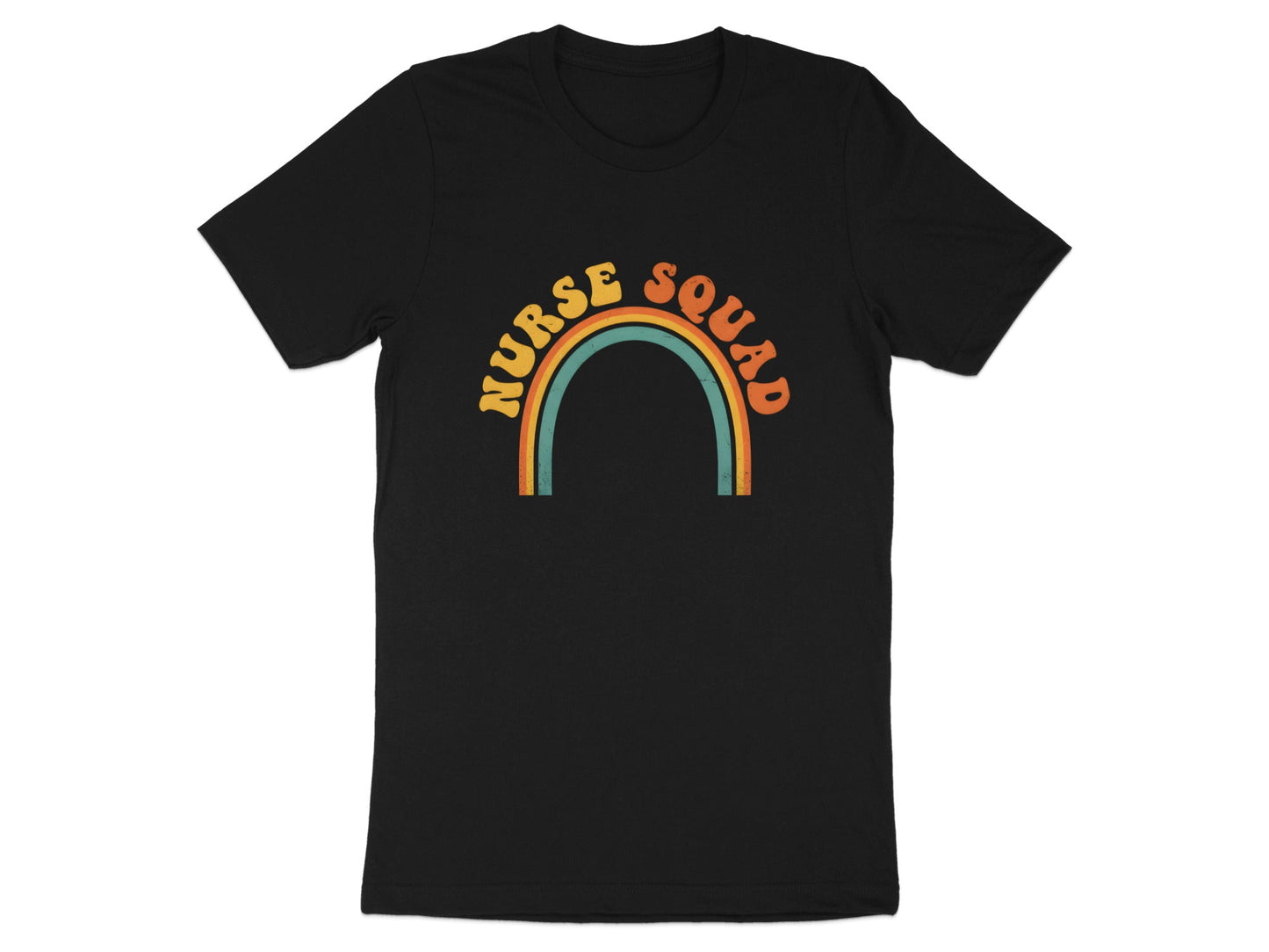 Retro Nurse Squad Rainbow T-Shirt - Vintage Boho Tee