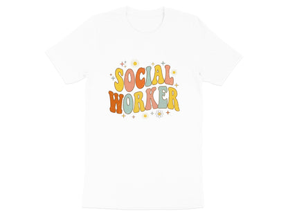 Retro Social Worker T-Shirt - Groovy 70s Wavy Font