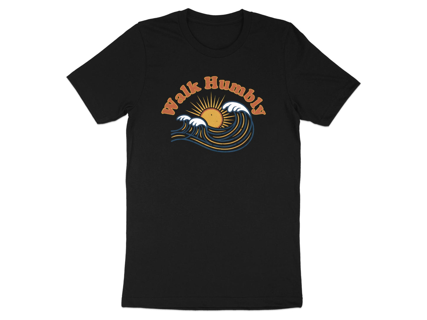 Walk Humbly Retro Ocean Wave Tee