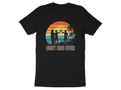 Best Bro Ever Retro Surfer Sunset Graphic Tee