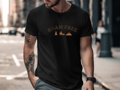 Roam Free Minimalist Adventure Graphic T-Shirt