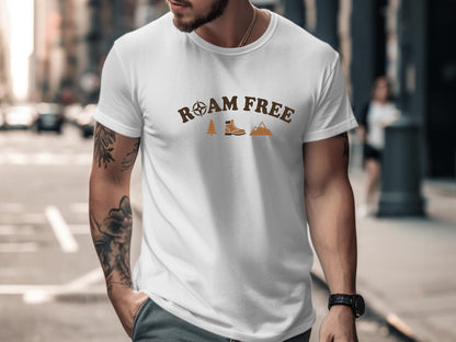 Roam Free Minimalist Adventure Graphic T-Shirt