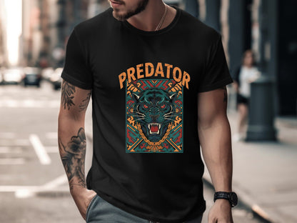 Predator Panther Aztec Style T-Shirt - Fierce Jungle Graphic