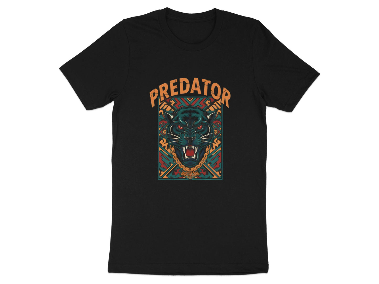 Predator Panther Aztec Style T-Shirt - Fierce Jungle Graphic