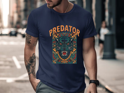 Predator Panther Aztec Style T-Shirt - Fierce Jungle Graphic