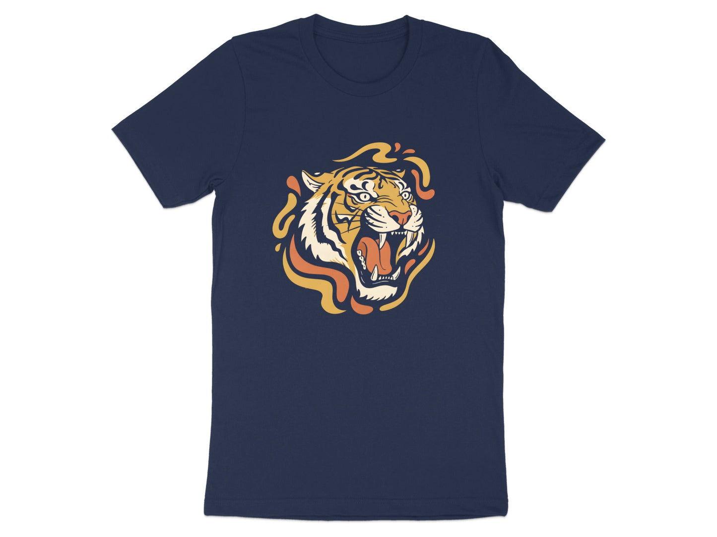Vintage Roaring Tiger Head Retro Frame T-Shirt