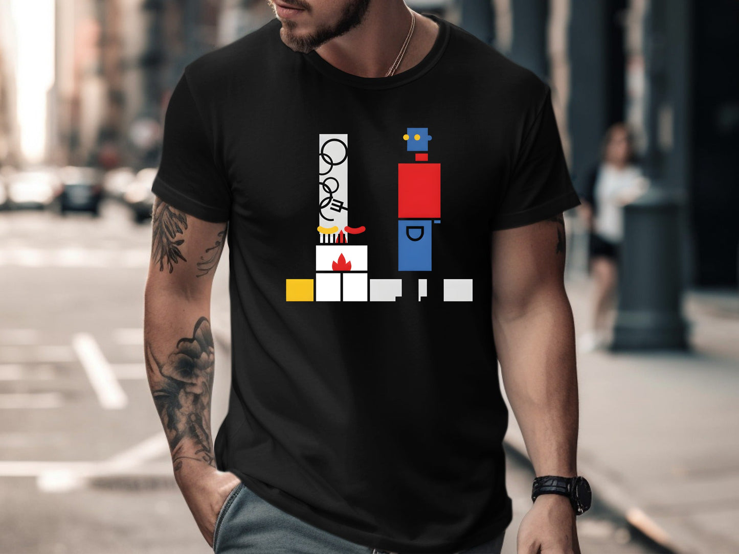 Future of BBQ Robot Grilling Sausages T-Shirt