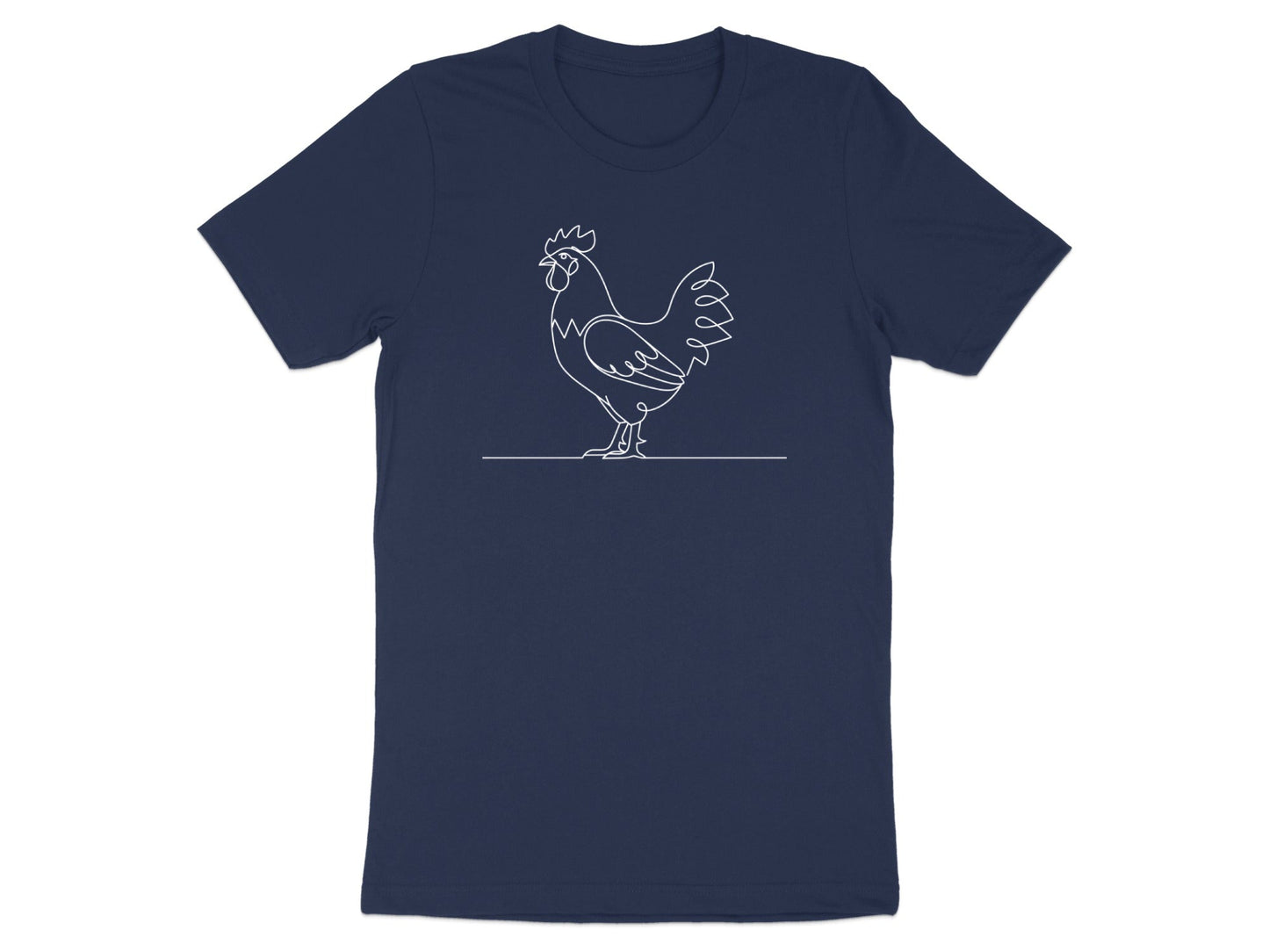 Minimalist Rooster Line Art T-Shirt