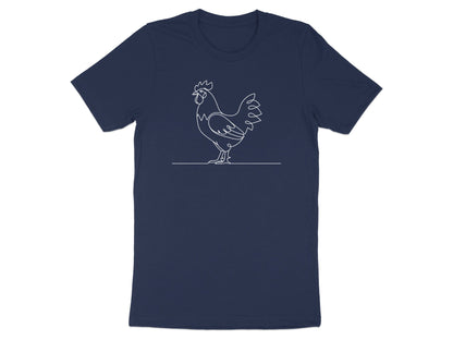 Minimalist Rooster Line Art T-Shirt