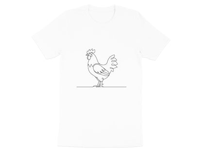 Minimalist Rooster Line Art T-Shirt