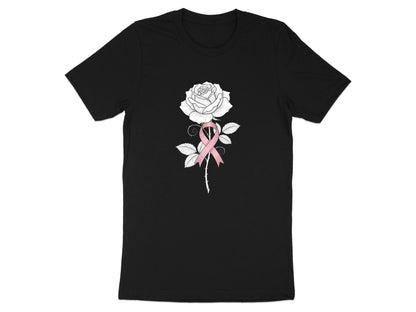 Rose with Pink Ribbon Graphic Tee