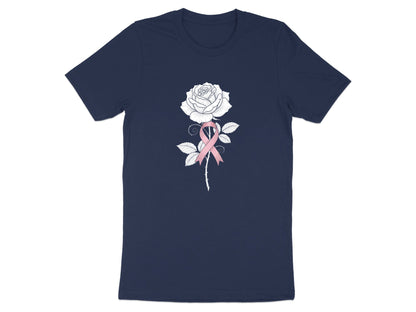 Rose with Pink Ribbon Graphic Tee
