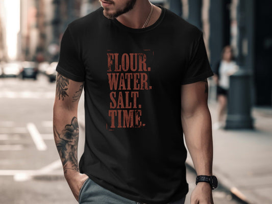 Rustic Sourdough Ingredients T-Shirt - Artisan Baker  Tee