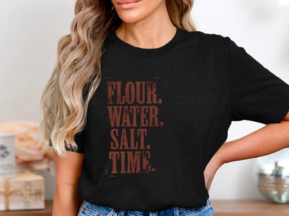 Rustic Sourdough Ingredients T-Shirt - Artisan Baker  Tee
