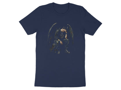 Sad Fallen Angel Black Wings Graphic T-Shirt