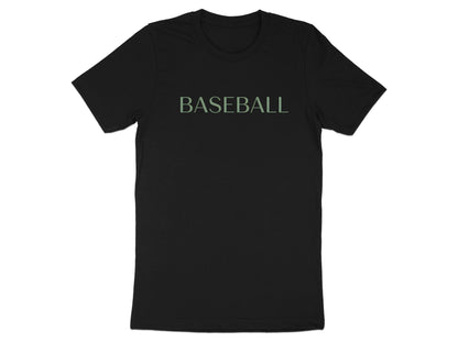 Minimalist Classic Baseball Block Text T-Shirt
