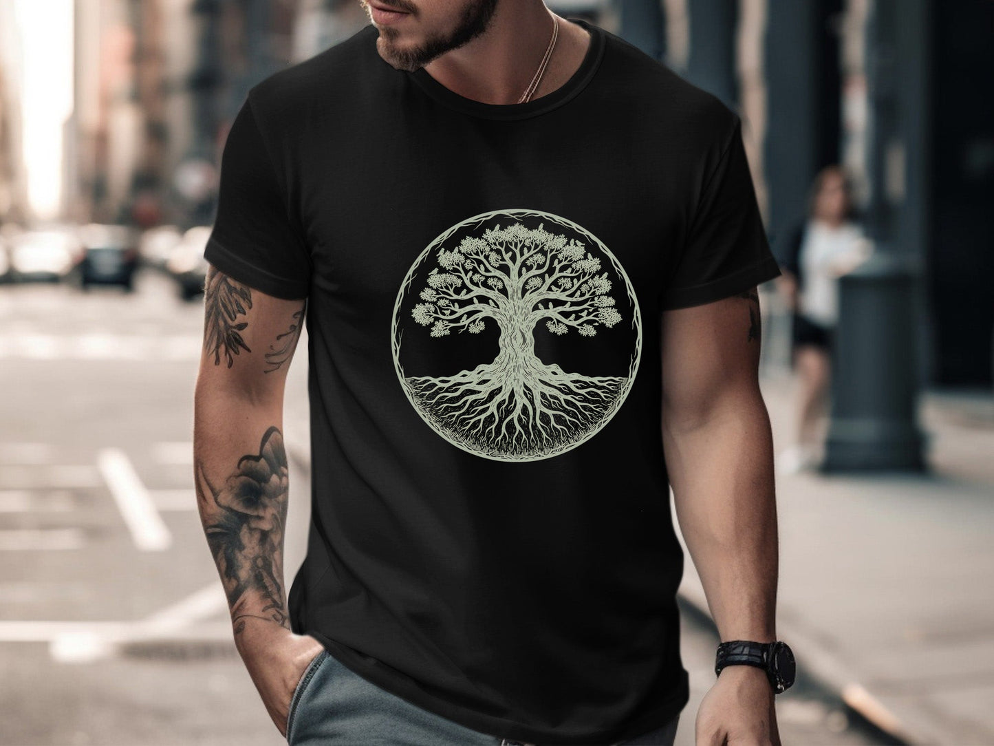 Sage Green Sacred Tree of Life T-Shirt