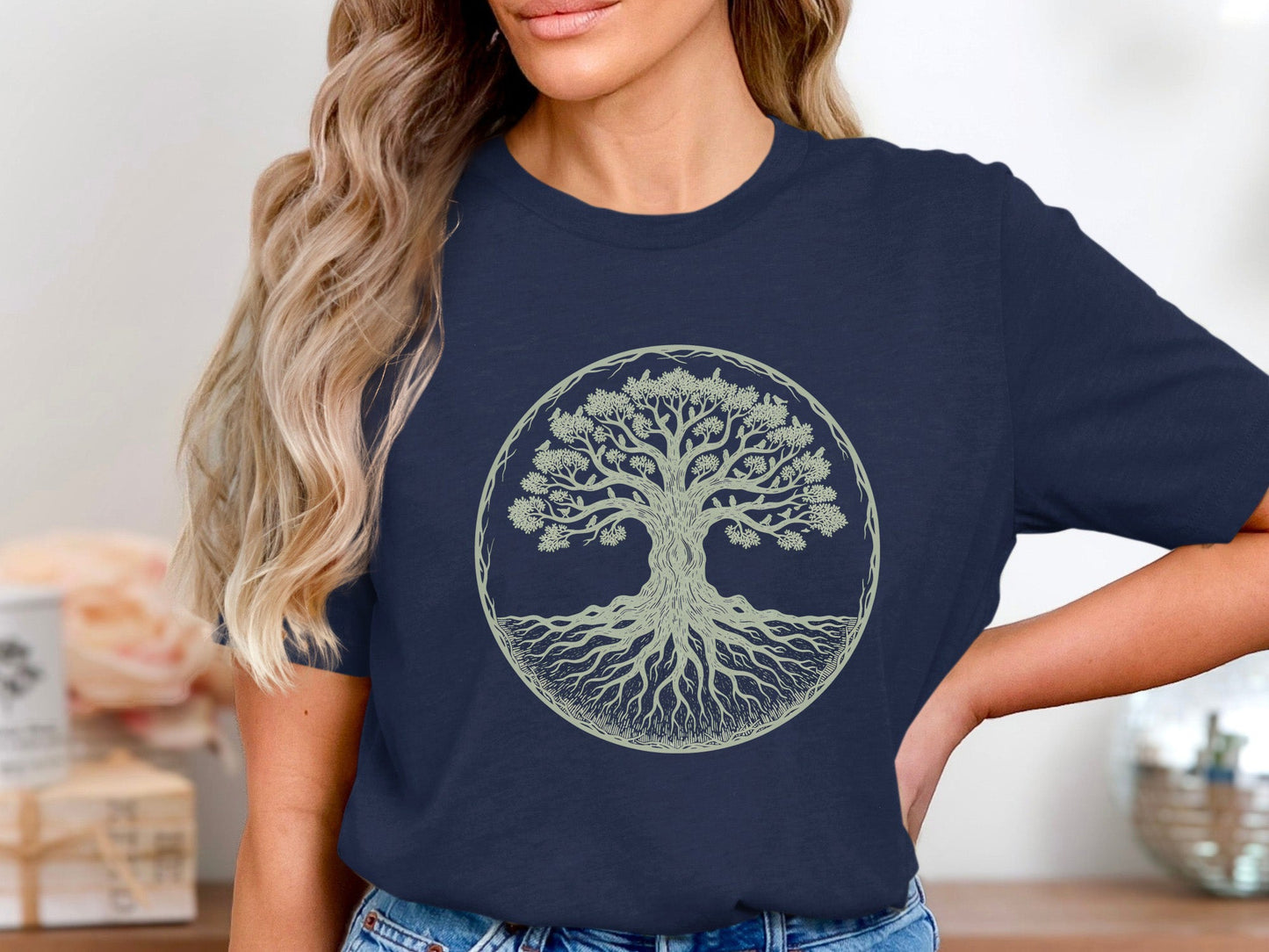 Sage Green Sacred Tree of Life T-Shirt