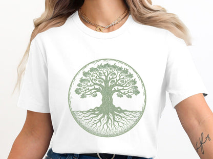 Sage Green Sacred Tree of Life T-Shirt