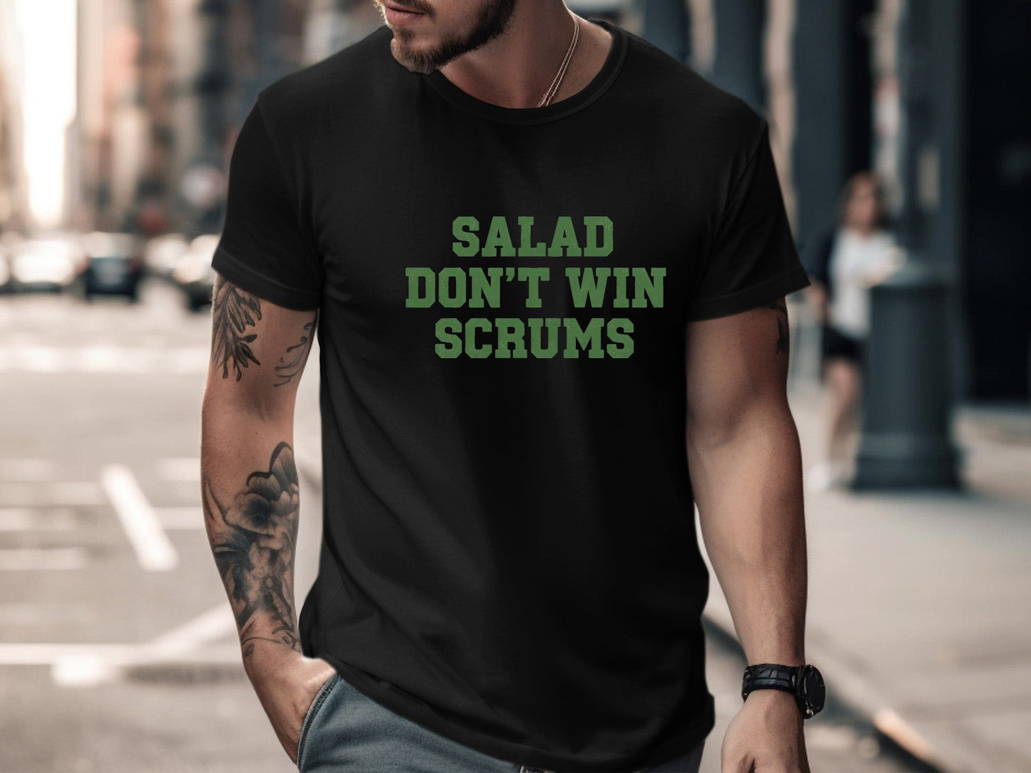 Salad Don't Win Scrums Funny Rugby T-Shirt