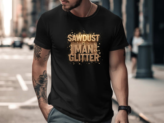 Sawdust is Man Glitter T-Shirt - Funny Woodworker Gift