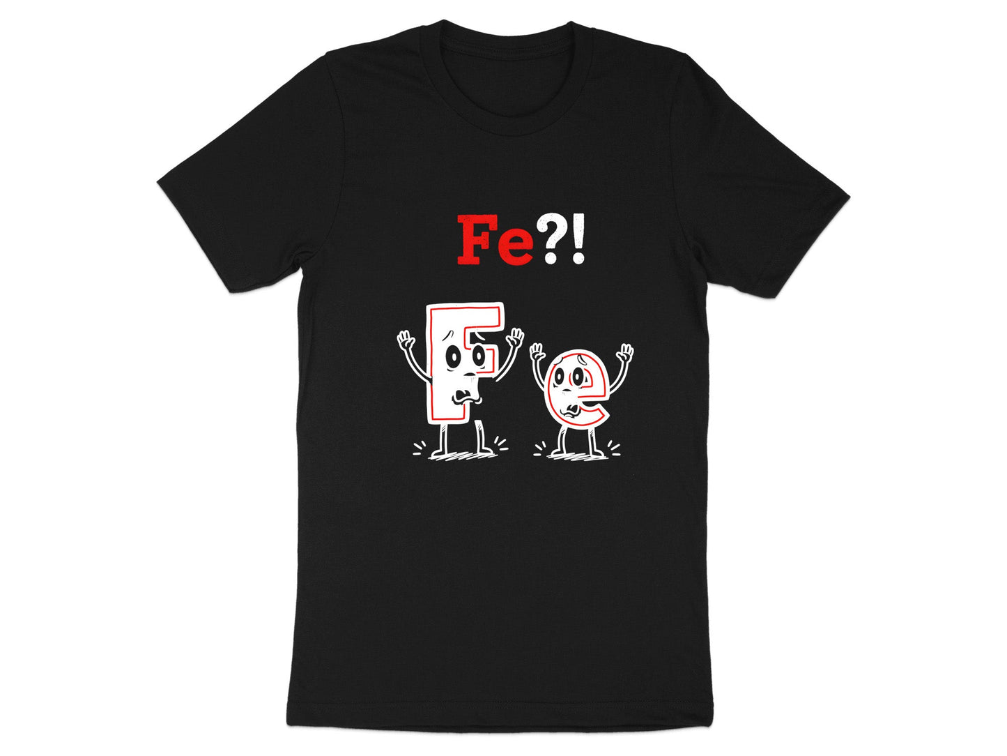 Fe Iron Elements Cartoon Pun Graphic T-Shirt